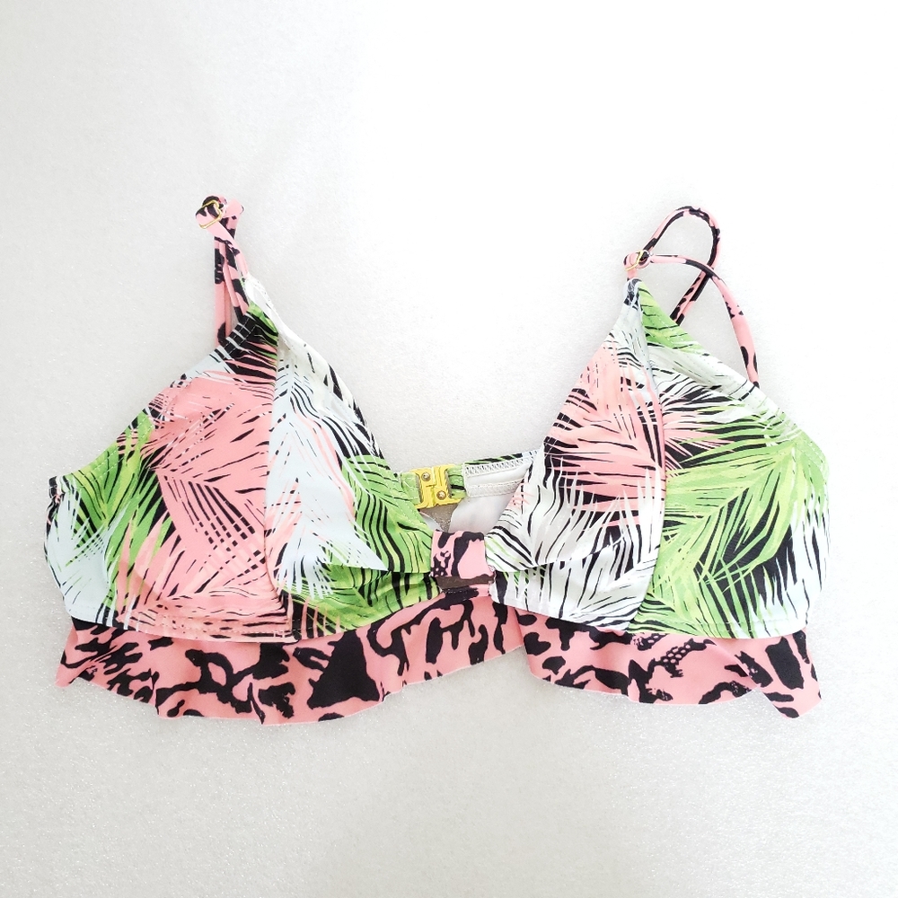 Made by MinkPink Resort Tropical Ruffle Bikini Top